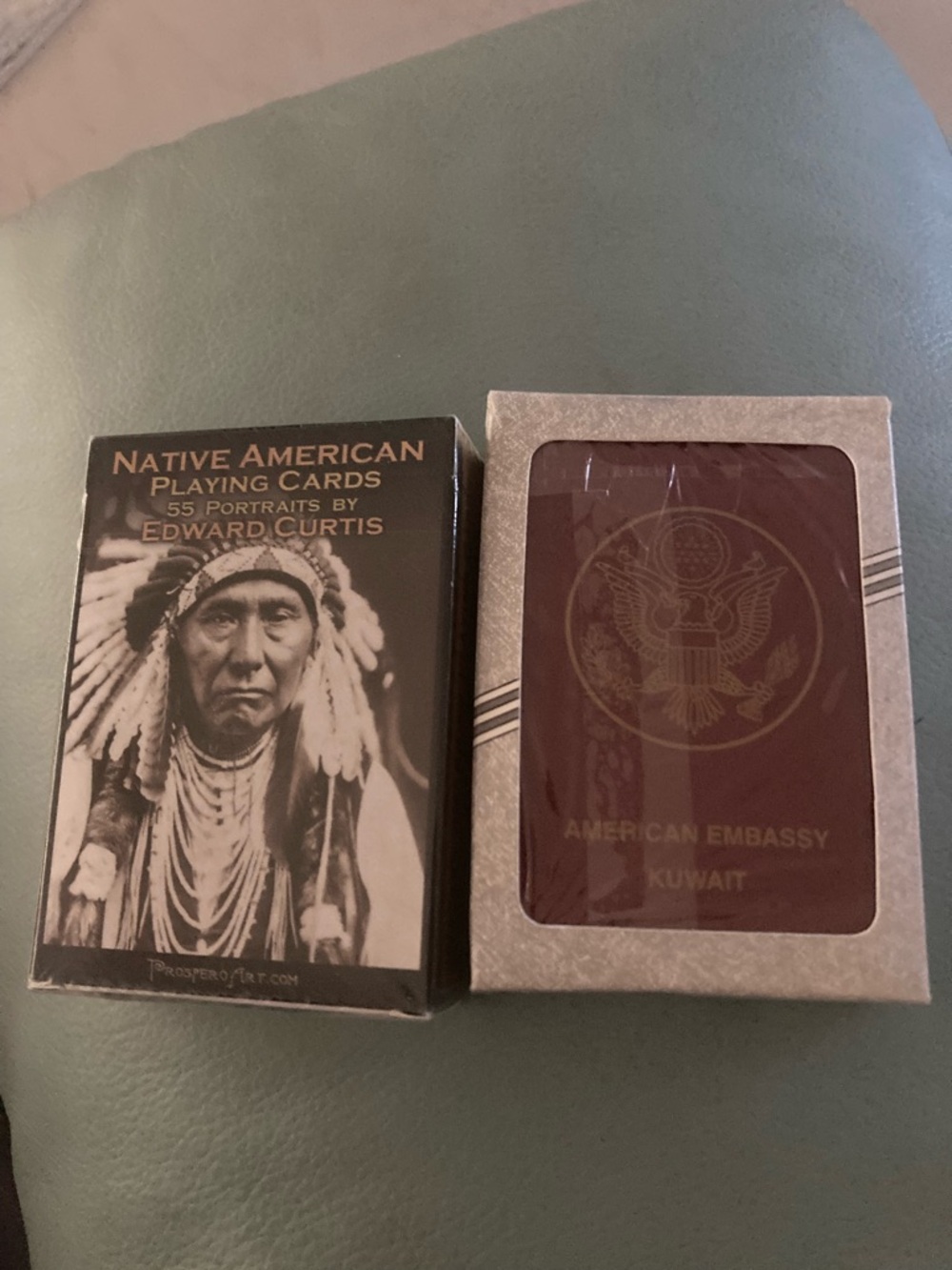 2 decks Sealed Native American playing cards and American Embassy suite cards